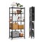 Black Carbon Steel 5 Tier Folding Storage Shelf with Wheels and 750 lbs Load